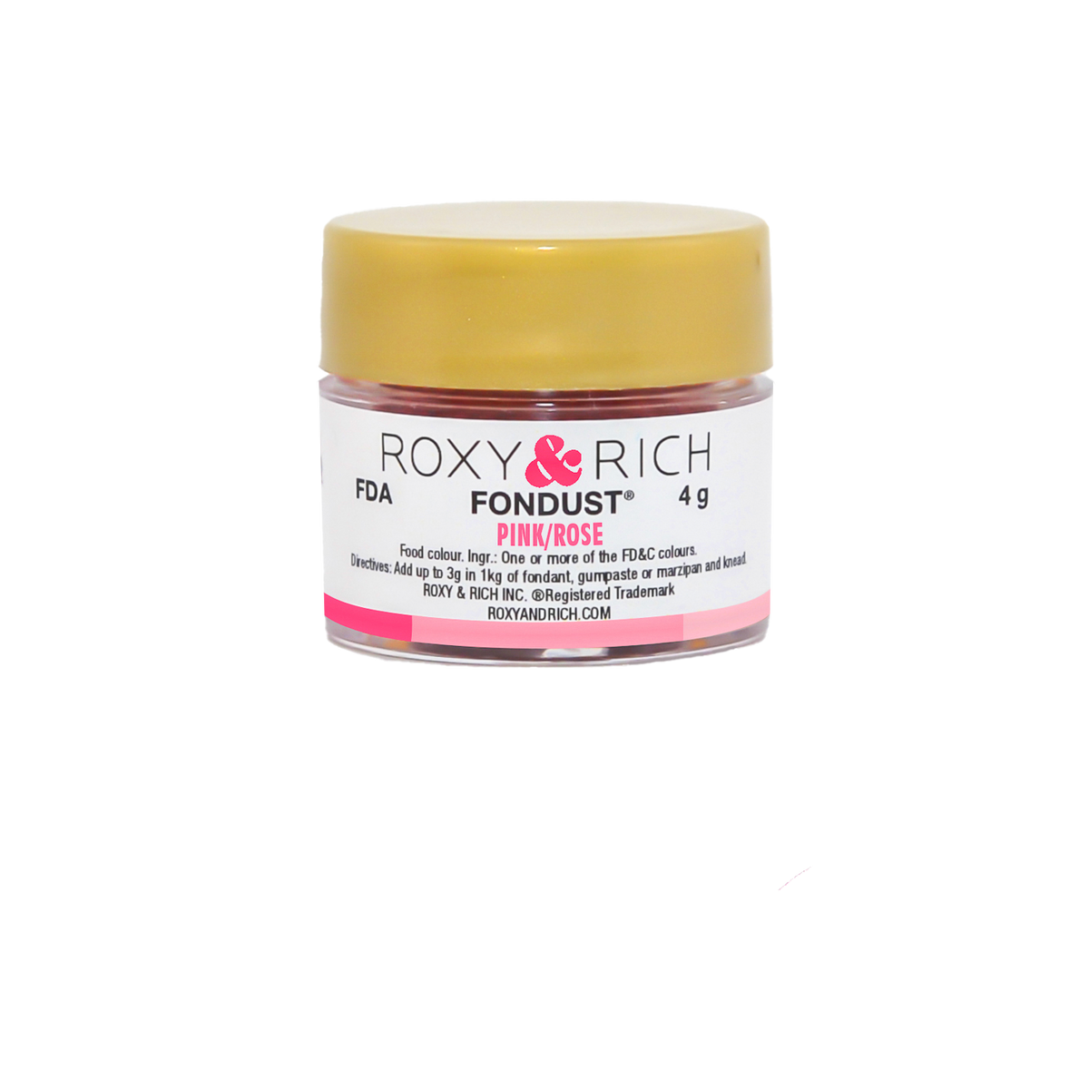 Colorant FONDUST Rose 4g - Roxy & Rich - Colorant alimentaire hydrosoluble - F4-017 - La Guilde Culinaire