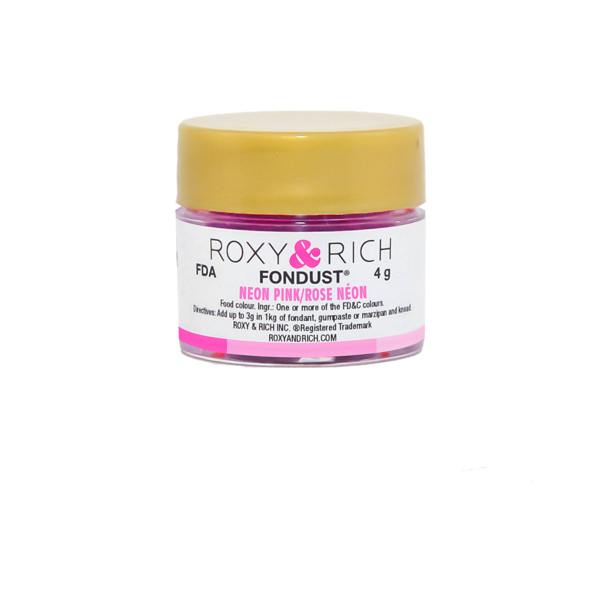 Colorant FONDUST Rose Néon 4g - Roxy & Rich - Colorant alimentaire hydrosoluble - F4-018 - La Guilde Culinaire