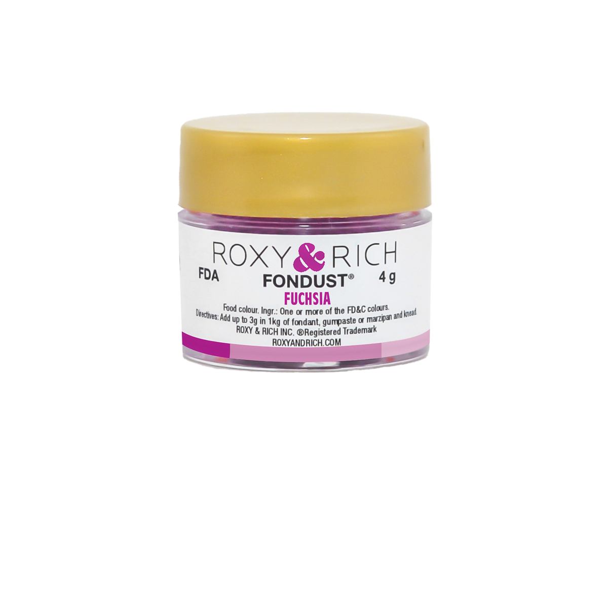 Colorant FONDUST Fushia 4g - Roxy & Rich - Colorant alimentaire hydrosoluble - F4-019 - La Guilde Culinaire