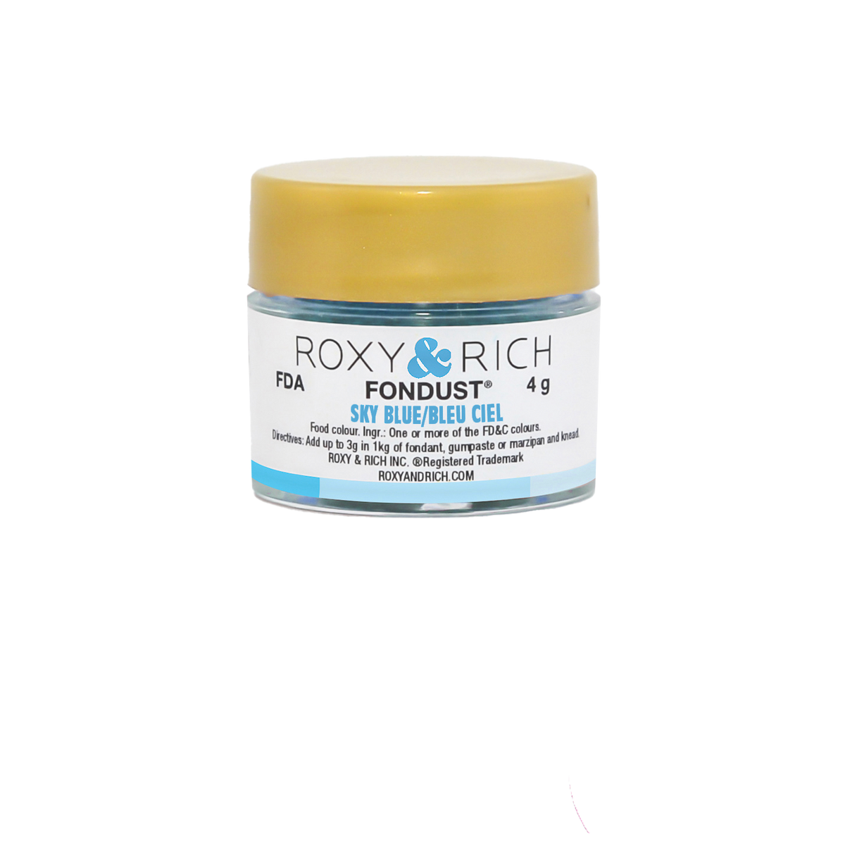 Colorant FONDUST Bleu Ciel 4g - Roxy & Rich - Colorant alimentaire hydrosoluble - F4-022 - La Guilde Culinaire
