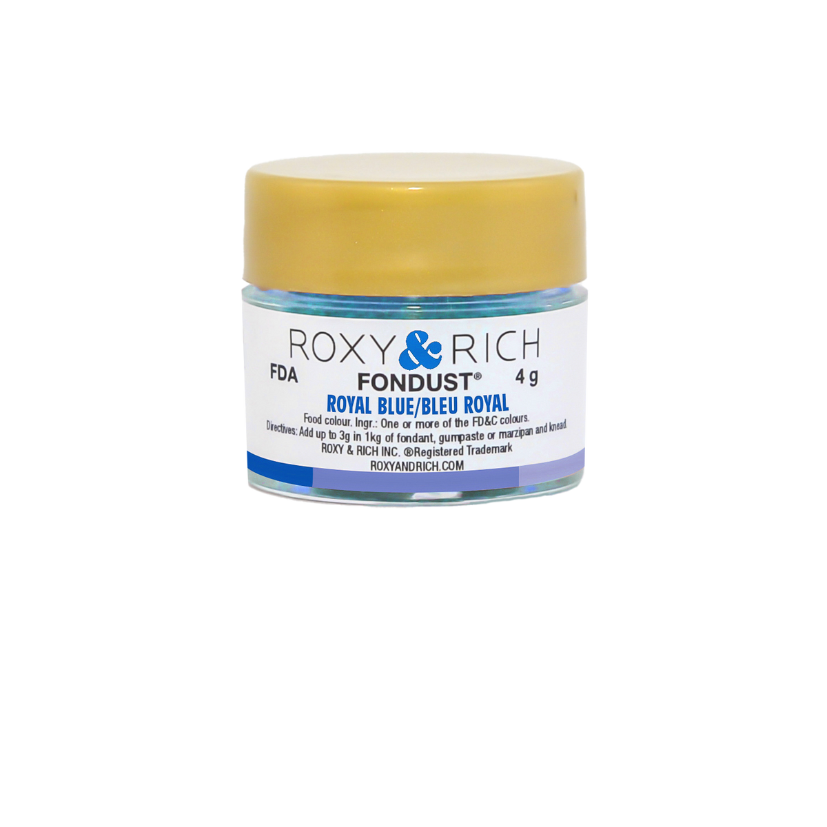Colorant FONDUST Bleu Royal 4g - Roxy & Rich - Colorant alimentaire hydrosoluble - F4-023 - La Guilde Culinaire