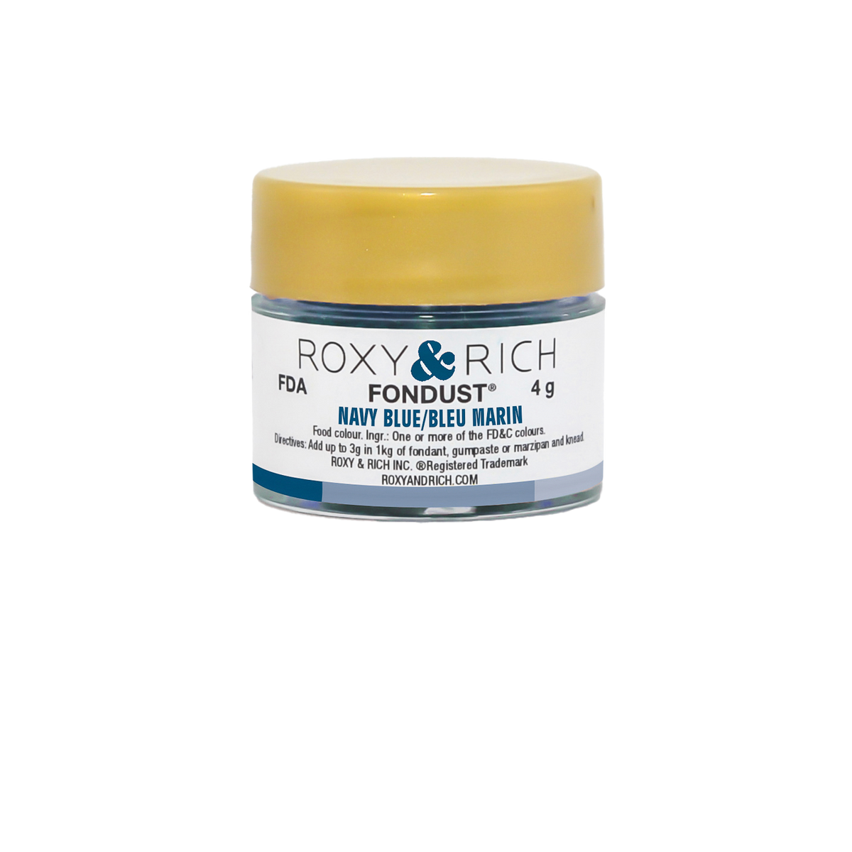 Colorant FONDUST Bleu Marin 4g - Roxy & Rich - Colorant alimentaire hydrosoluble - F4-025 - La Guilde Culinaire
