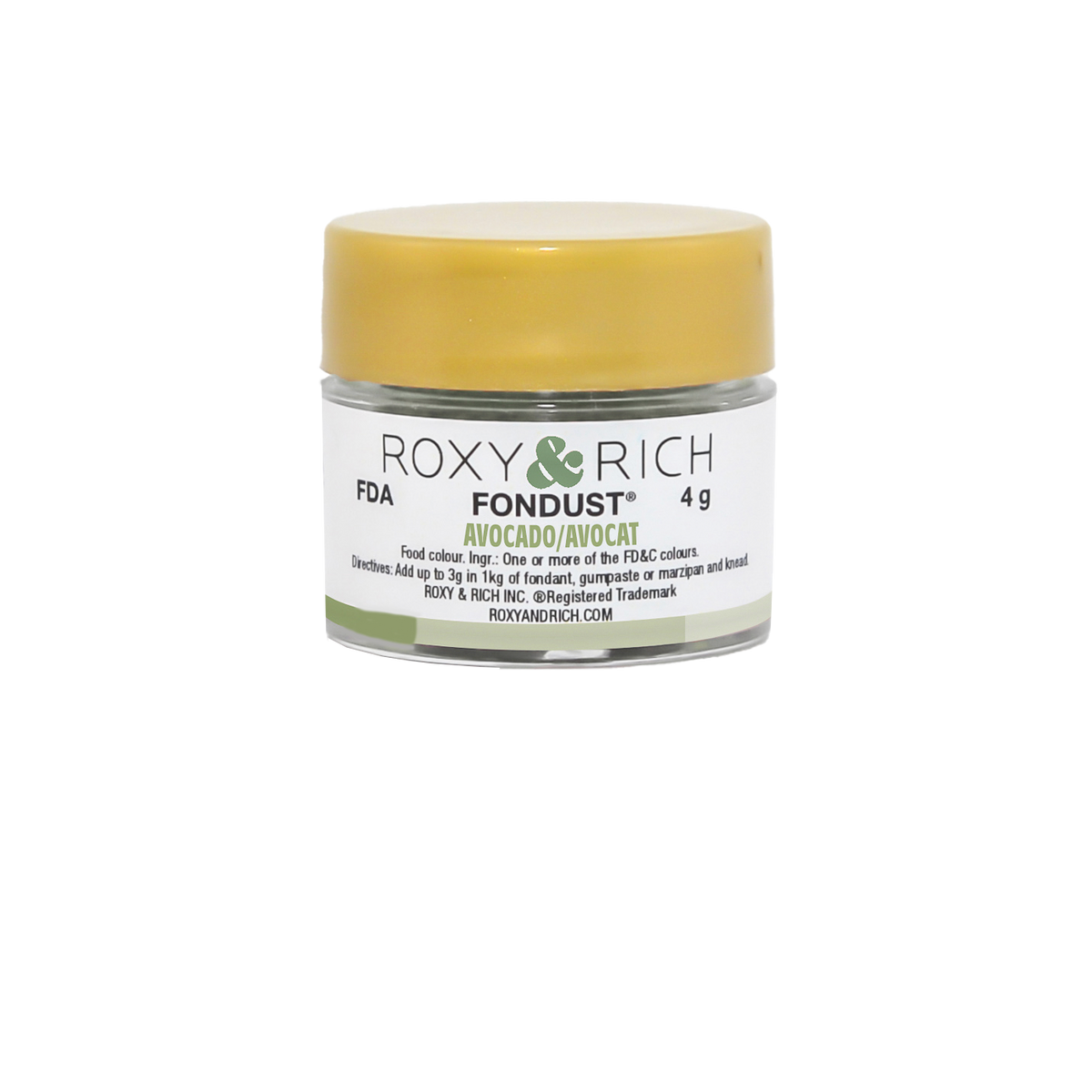 Colorant FONDUST Avocat 4g - Roxy & Rich - Colorant alimentaire hydrosoluble - F4-026 - La Guilde Culinaire