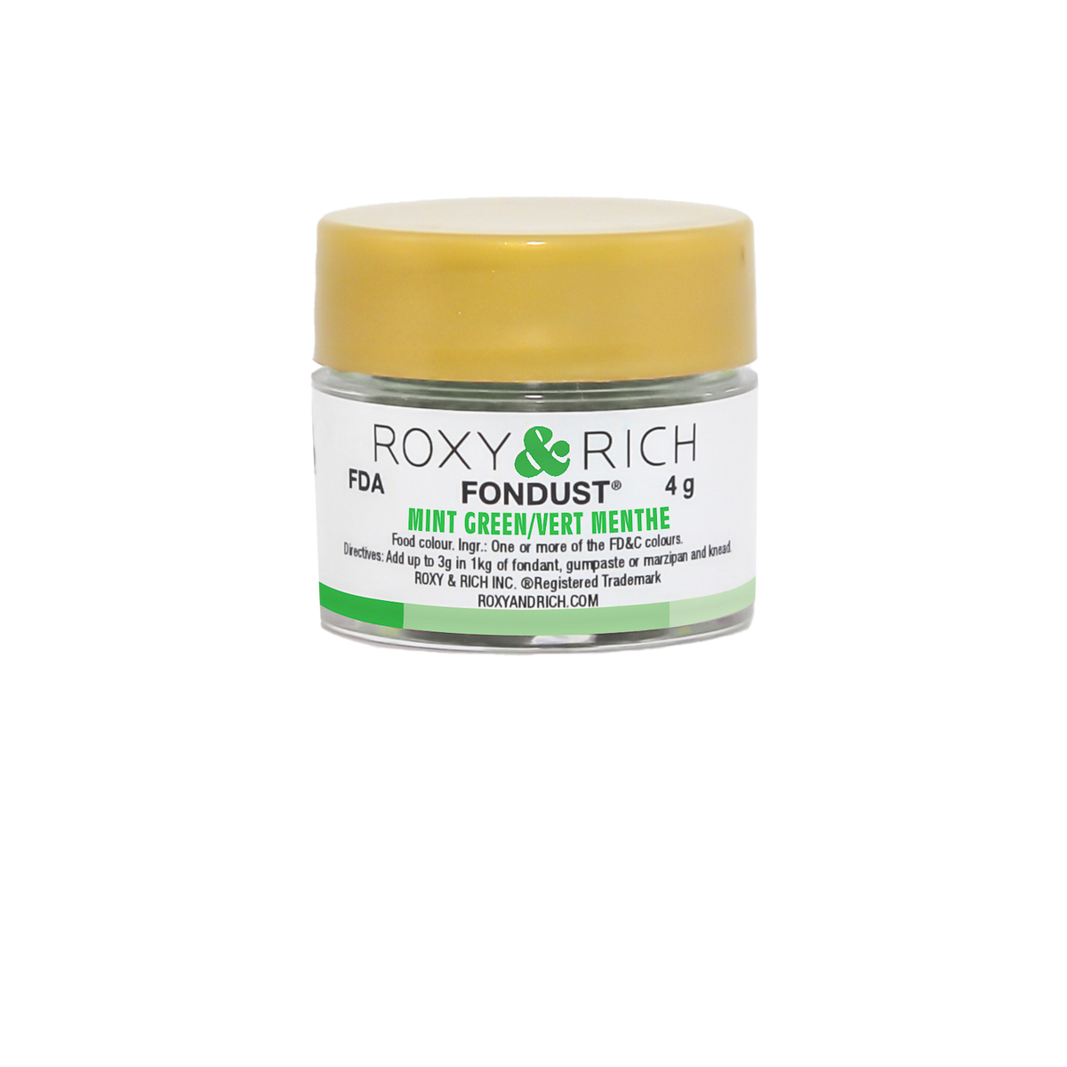 Colorant FONDUST Vert Menthe 4g - Roxy & Rich - Colorant alimentaire hydrosoluble - F4-027 - La Guilde Culinaire