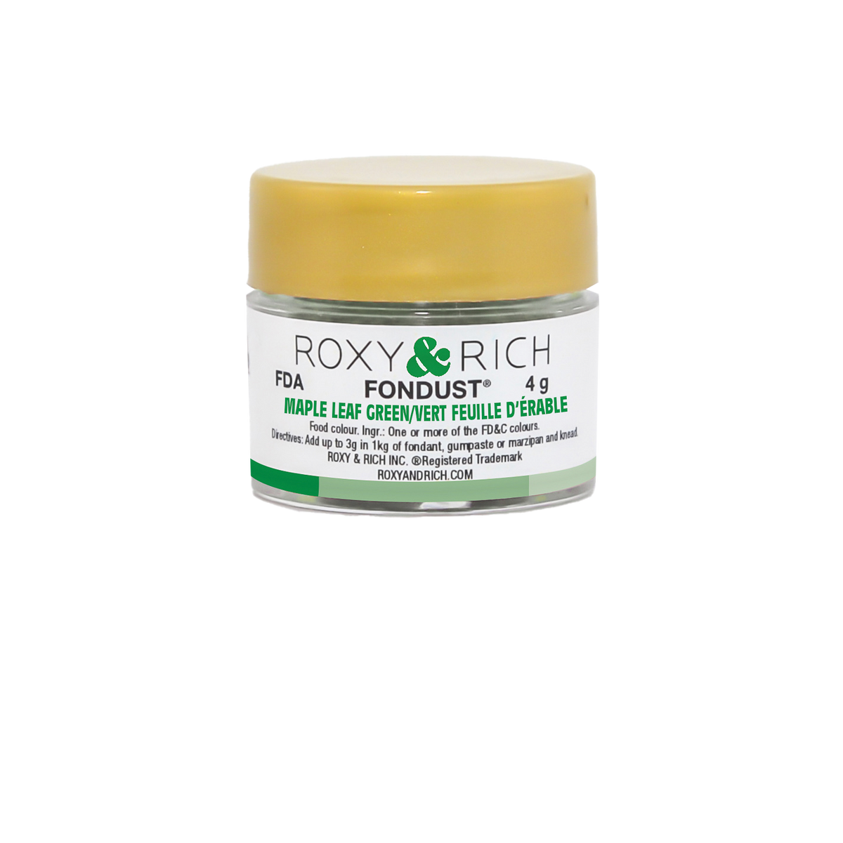 Colorant FONDUST Vert Feuille d'Érable 4g - Roxy & Rich - Colorant alimentaire hydrosoluble - F4-028 - La Guilde Culinaire