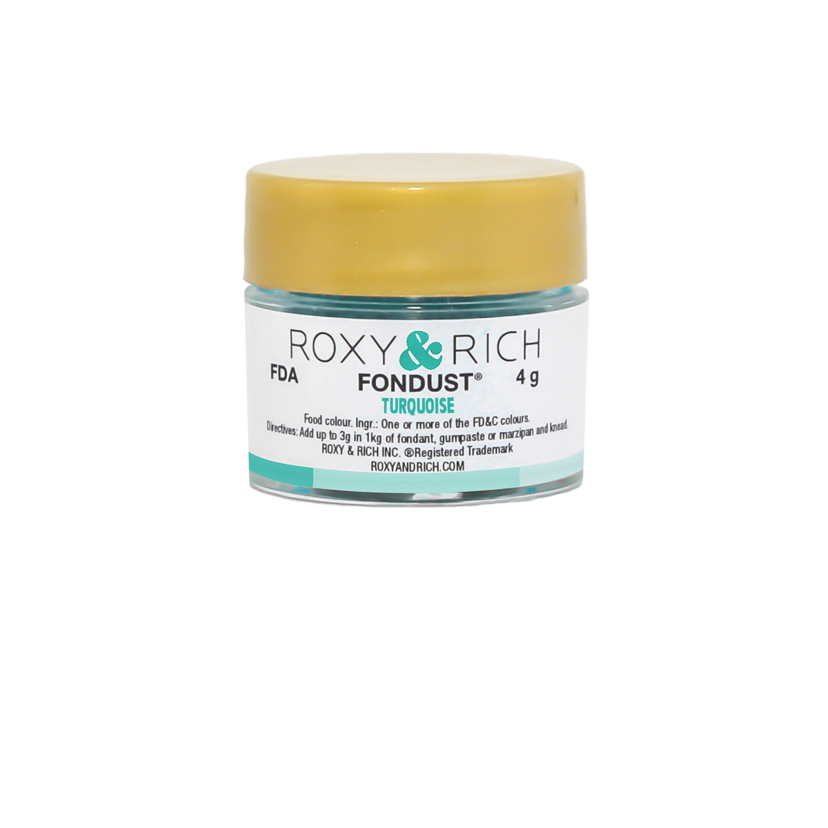 Colorant FONDUST Turquoise 4g - Roxy & Rich - Colorant alimentaire hydrosoluble - F4-031 - La Guilde Culinaire