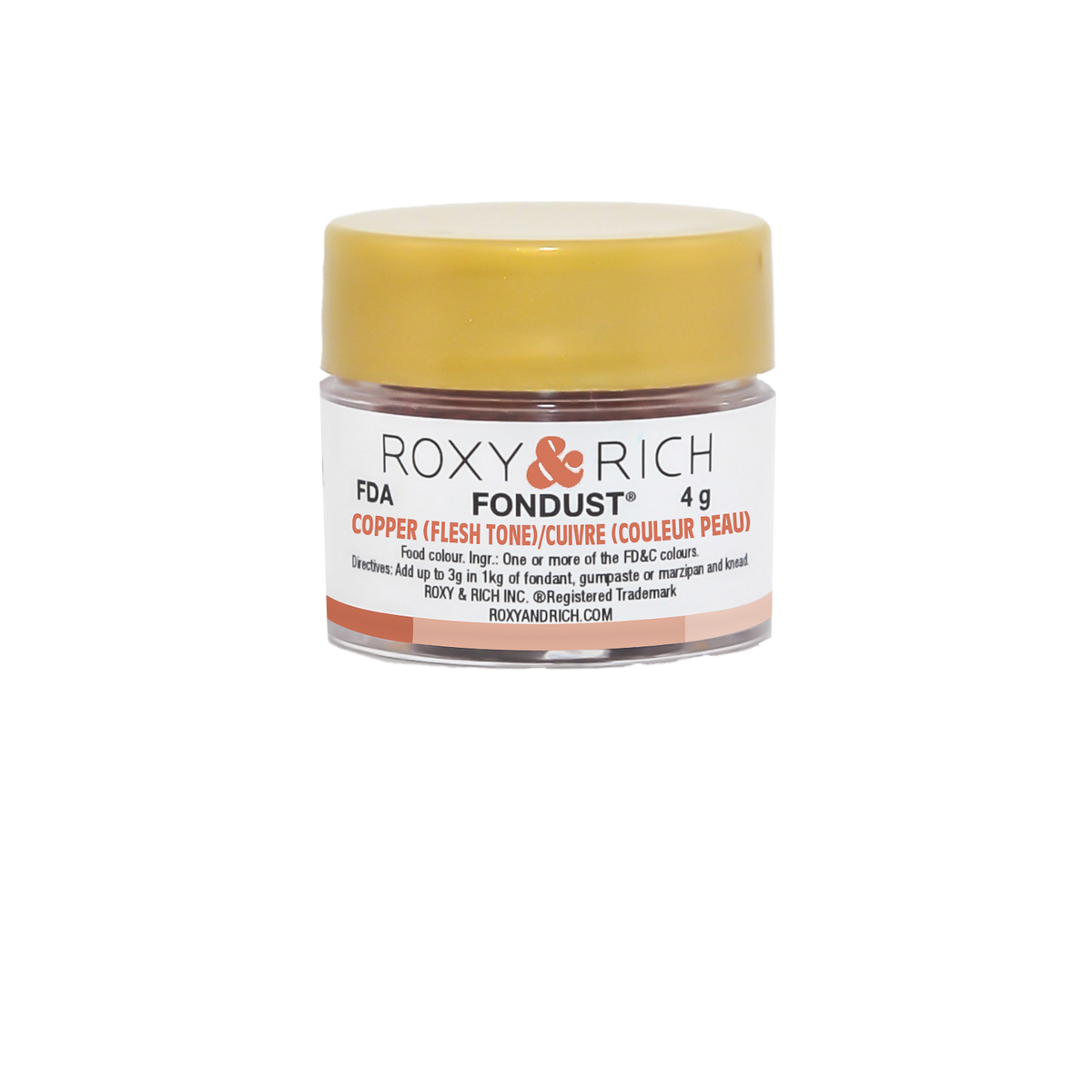Colorant FONDUST Cuivre (couleur peau) 4g - Roxy & Rich - Colorant alimentaire hydrosoluble - F4-033 - La Guilde Culinaire