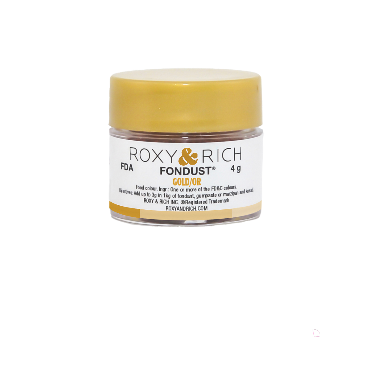 Colorant FONDUST Or 4g - Roxy & Rich - Colorant alimentaire hydrosoluble - F4-036 - La Guilde Culinaire