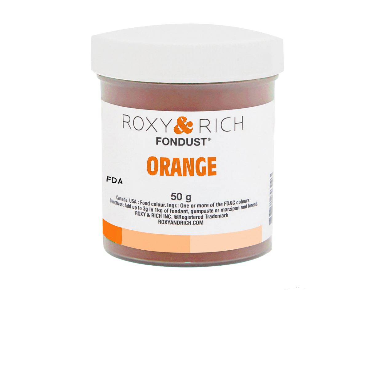 Colorant FONDUST Orange 50g - Roxy & Rich - Colorant alimentaire hydrosoluble - F60-007 - La Guilde Culinaire