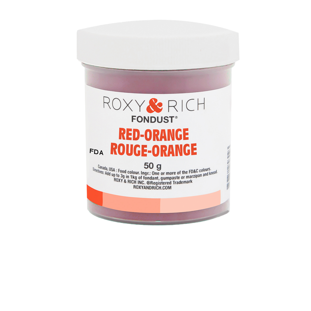 Colorant FONDUST Rouge Orange 50g - Roxy & Rich - Colorant alimentaire hydrosoluble - F60-009 - La Guilde Culinaire