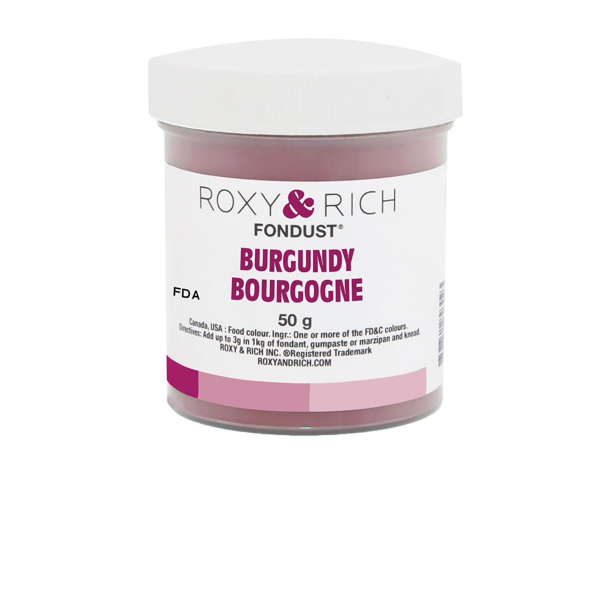 Colorant FONDUST Bourgogne 50g - Roxy & Rich - Colorant alimentaire hydrosoluble - F60-014 - La Guilde Culinaire