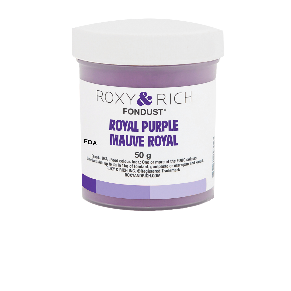 Colorant FONDUST Mauve Royal 50g - Roxy & Rich - Colorant alimentaire hydrosoluble - F60-020 - La Guilde Culinaire