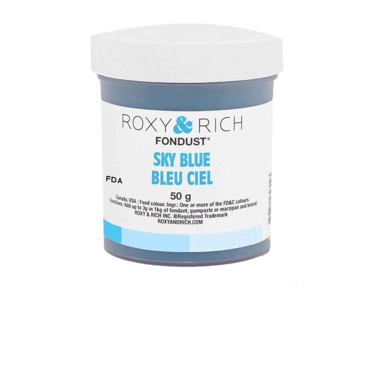 Colorant FONDUST Bleu Ciel 50g - Roxy & Rich - Colorant alimentaire hydrosoluble - F60-022 - La Guilde Culinaire