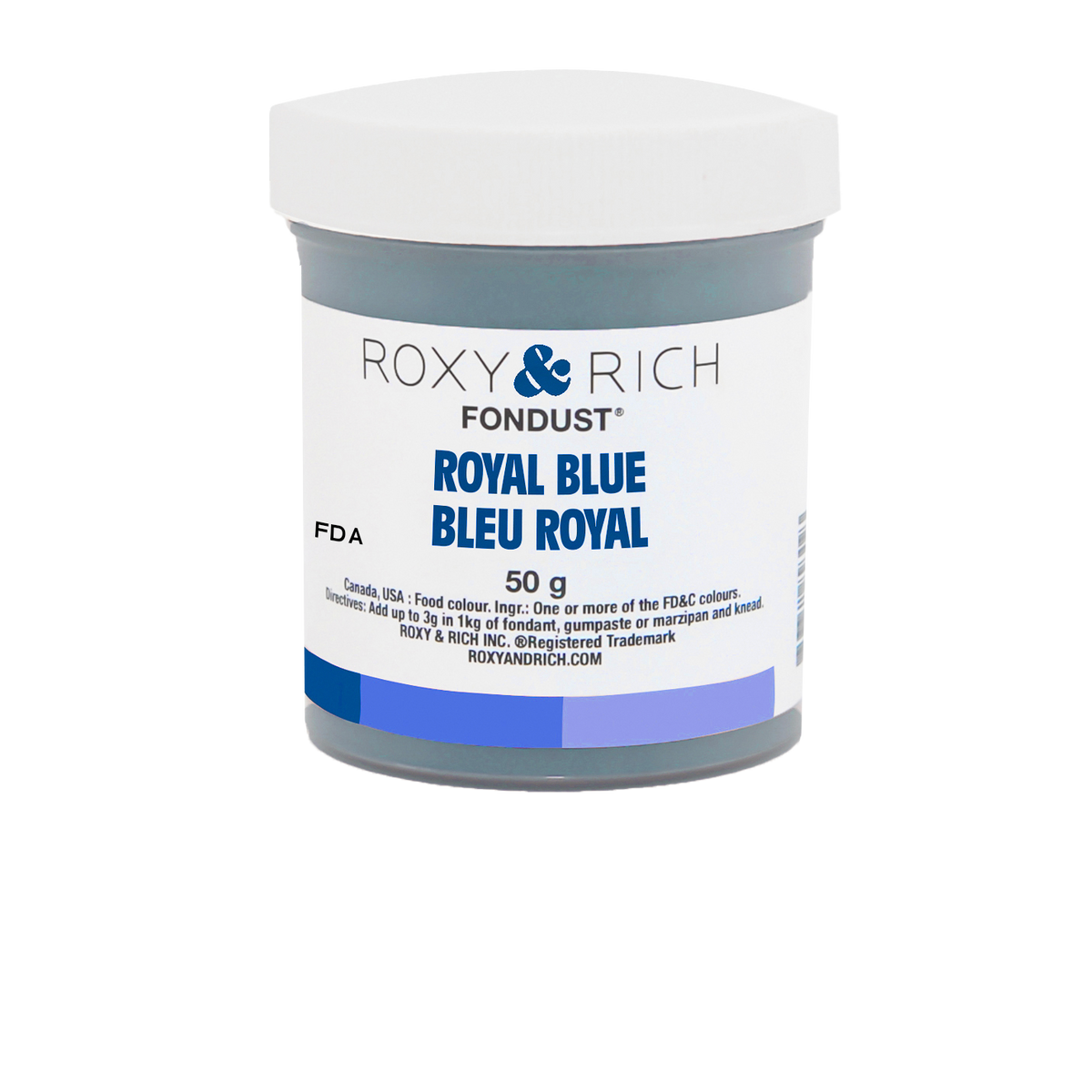 Colorant FONDUST Bleu Royal 50g - Roxy & Rich - Colorant alimentaire hydrosoluble - F60-023 - La Guilde Culinaire