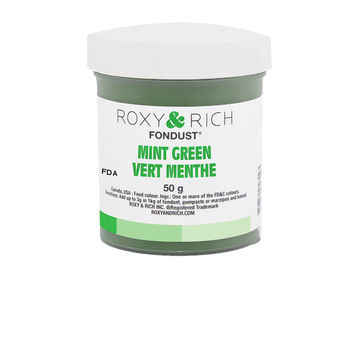 Colorant FONDUST Vert Menthe 50g - Roxy & Rich - Colorant alimentaire hydrosoluble - F60-027 - La Guilde Culinaire