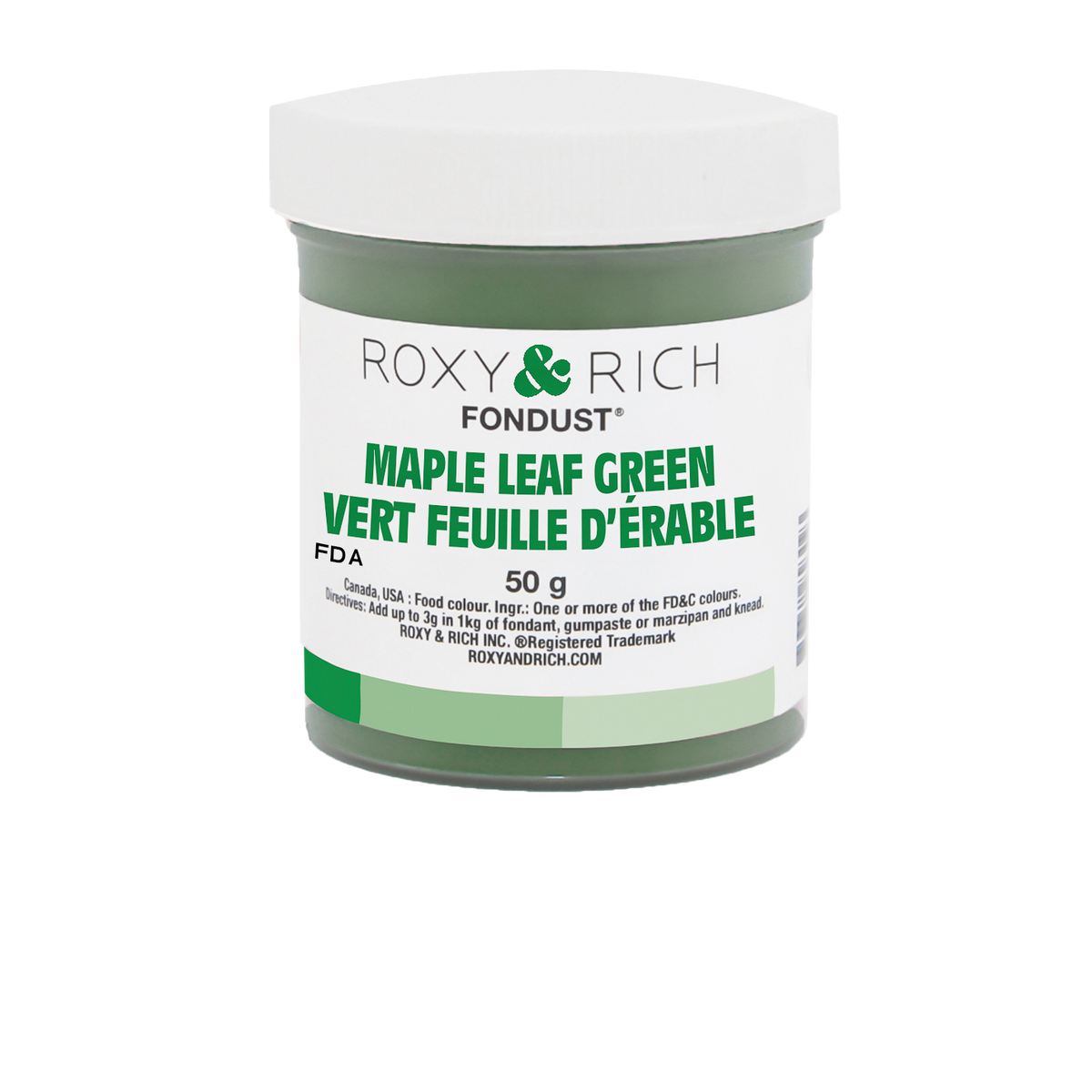 Colorant FONDUST Vert Feuille d'Érable 50g - Roxy & Rich - Colorant alimentaire hydrosoluble - F60-028 - La Guilde Culinaire