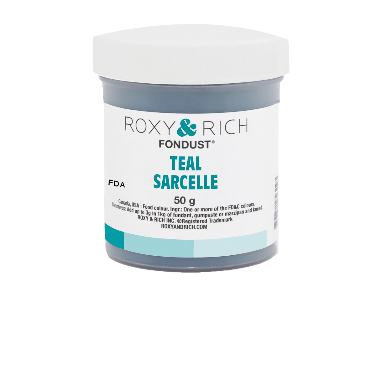 Colorant FONDUST Sarcelle 50g - Roxy & Rich - Colorant alimentaire hydrosoluble - F60-030 - La Guilde Culinaire