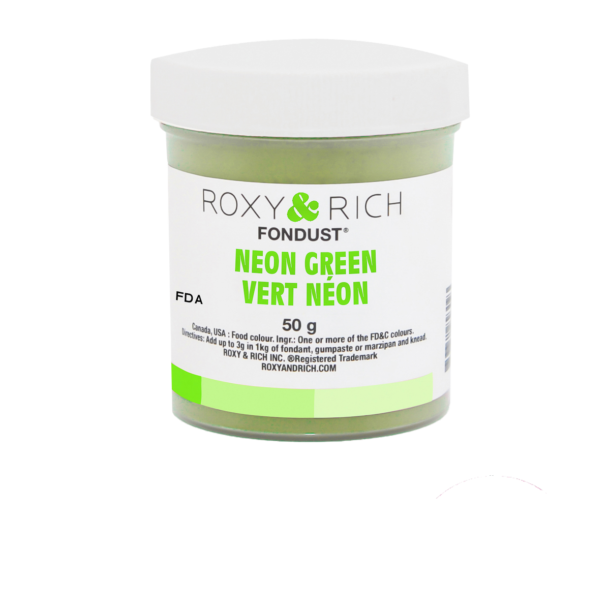 Colorant FONDUST Vert Néon 50g - Roxy & Rich - Colorant alimentaire hydrosoluble - F60-032 - La Guilde Culinaire