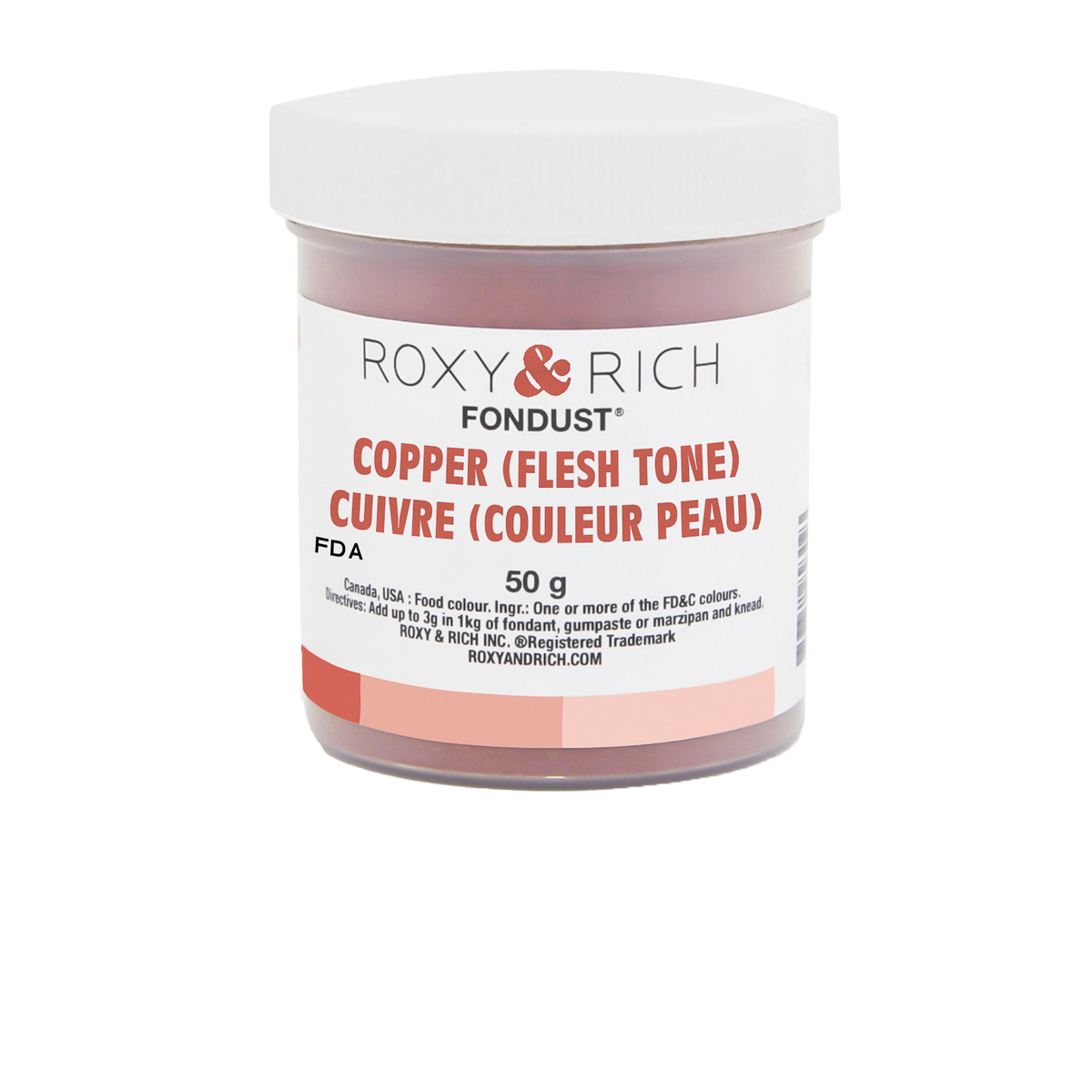 Colorant FONDUST Cuivre (couleur peau) 50g - Roxy & Rich - Colorant alimentaire hydrosoluble - F60-033 - La Guilde Culinaire