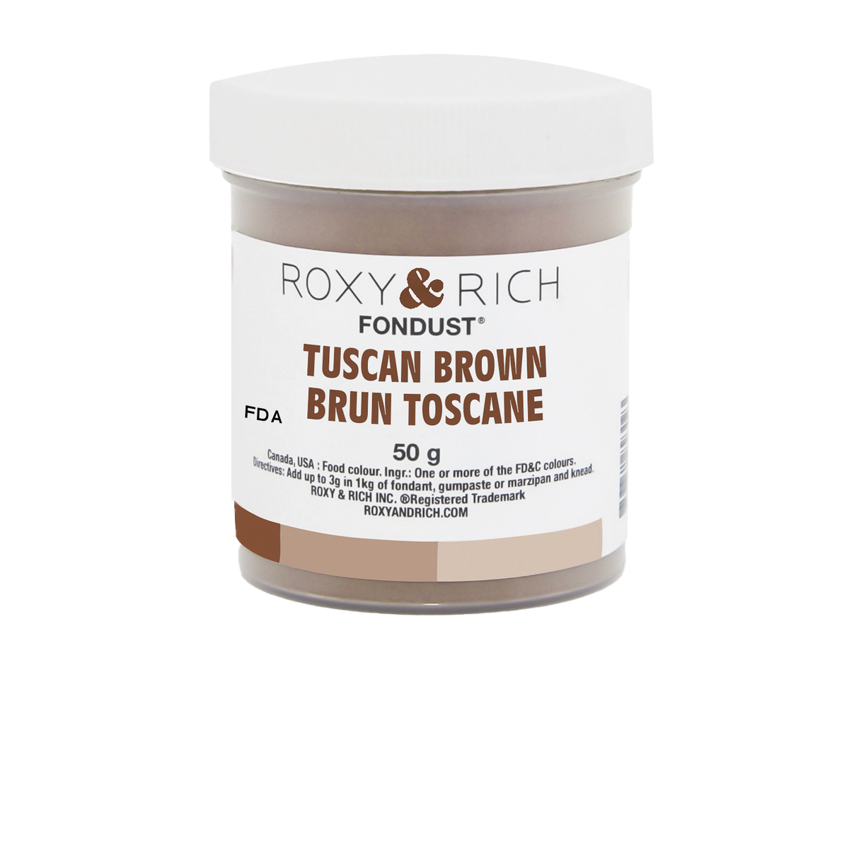 Colorant FONDUST Brun Toscane 50g - Roxy & Rich - Colorant alimentaire hydrosoluble - F60-034 - La Guilde Culinaire