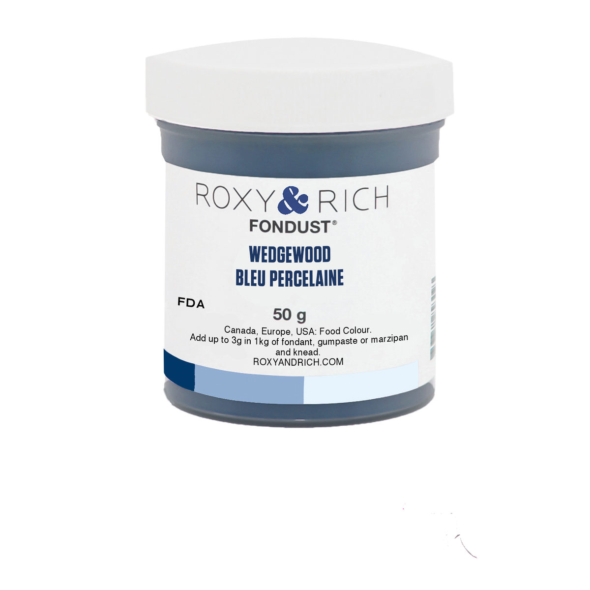 Colorant FONDUST Bleu Porcelaine 50g - Roxy & Rich - Colorant alimentaire hydrosoluble - F60-052 - La Guilde Culinaire