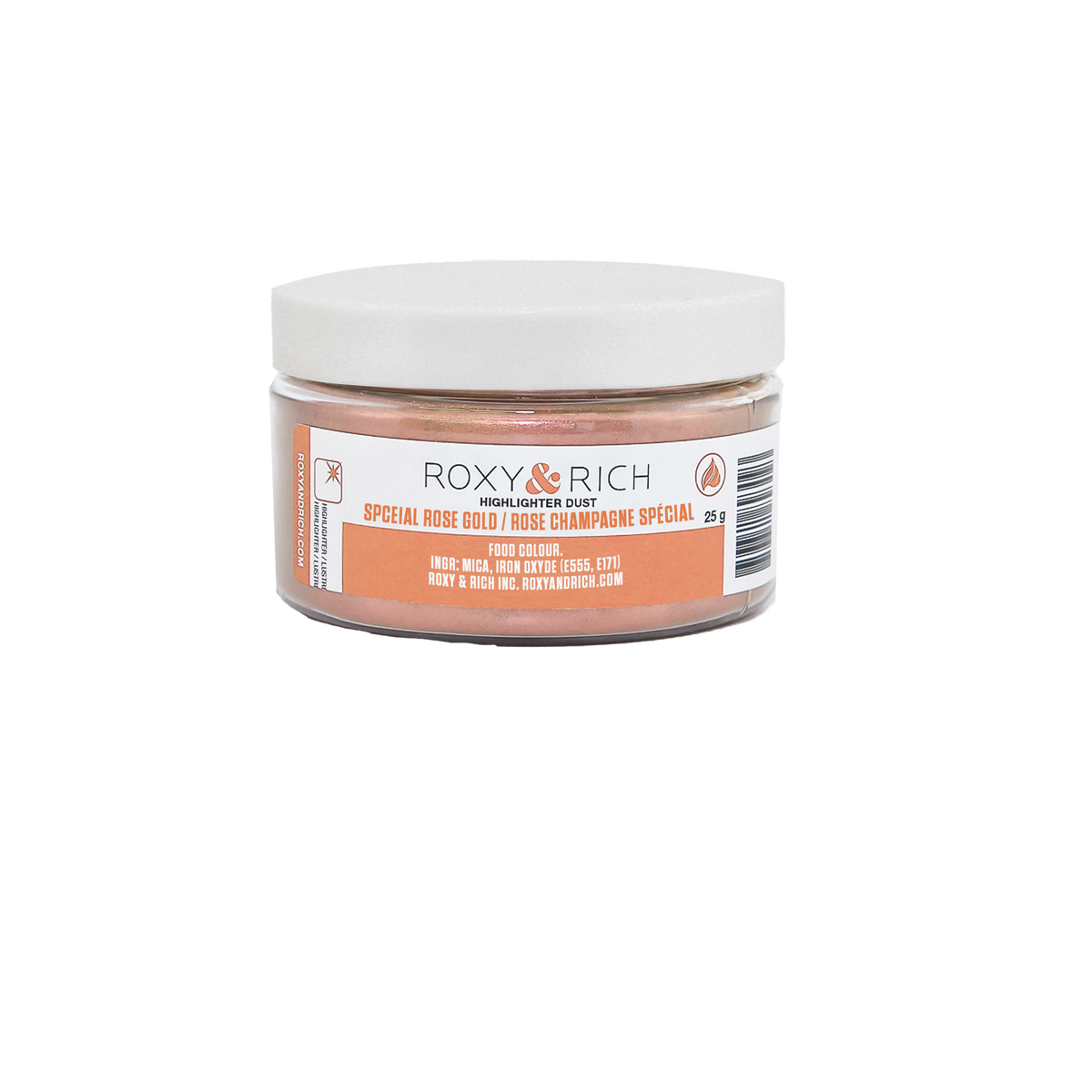 Poudre Highlighter couleur Rose Champagne Spécial 25g - Roxy & Rich - Poudre Highlighter - G25-012 - La Guilde Culinaire
