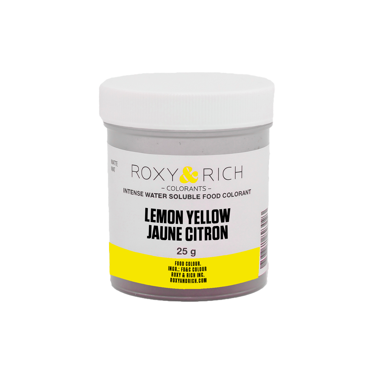 Colorant alimentaire hydrosoluble Jaune Citron 25g - Roxy & Rich - Colorant alimentaire hydrosoluble - H25-001 - La Guilde Culinaire