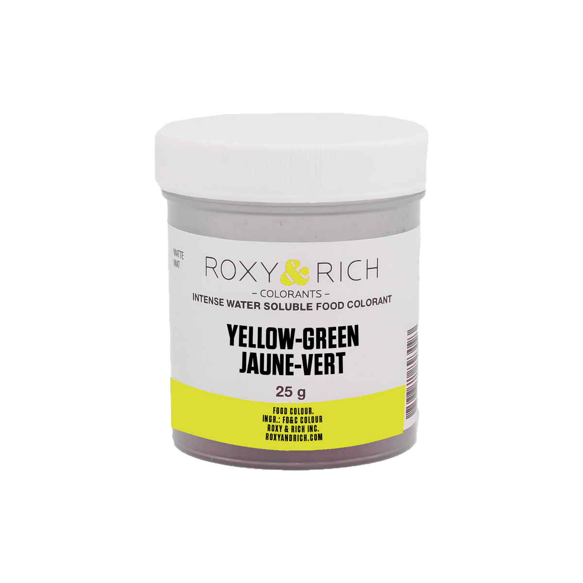 Colorant alimentaire hydrosoluble Jaune-Vert 25g - Roxy & Rich - Colorant alimentaire hydrosoluble - H25-009 - La Guilde Culinaire