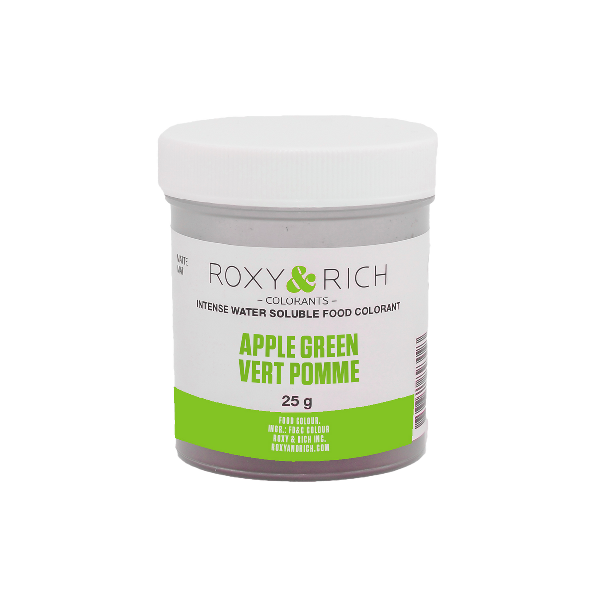 Colorant alimentaire hydrosoluble Vert Pomme 25g - Roxy & Rich - Colorant alimentaire hydrosoluble - H25-010 - La Guilde Culinaire