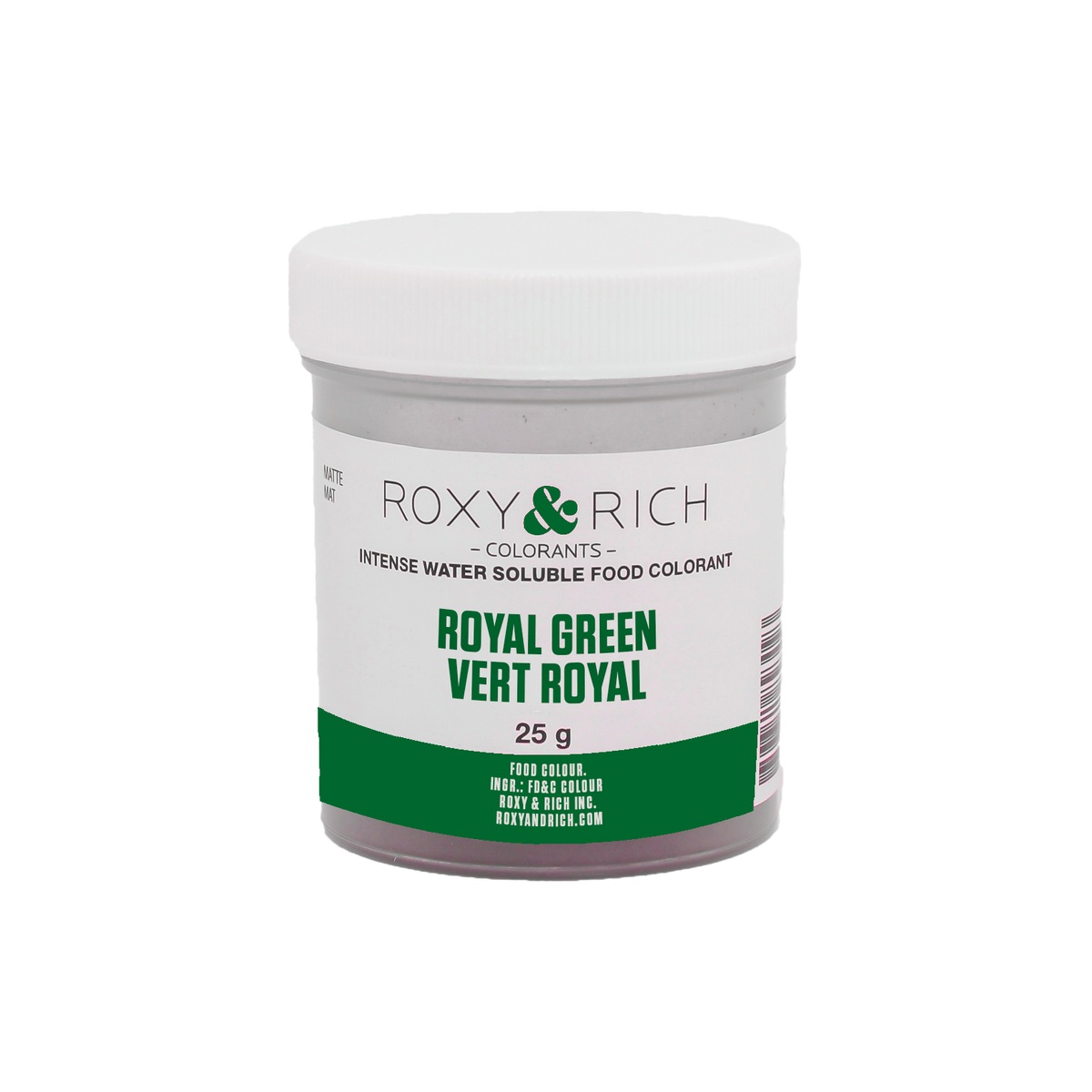 Colorant alimentaire hydrosoluble Vert Royal 25g - Roxy & Rich - Colorant alimentaire hydrosoluble - H25-011 - La Guilde Culinaire