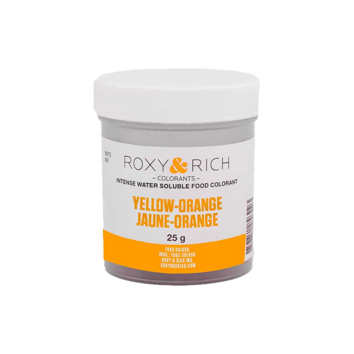 Colorant alimentaire hydrosoluble Jaune-Orange 25g - Roxy & Rich - Colorant alimentaire hydrosoluble - H25-014 - La Guilde Culinaire