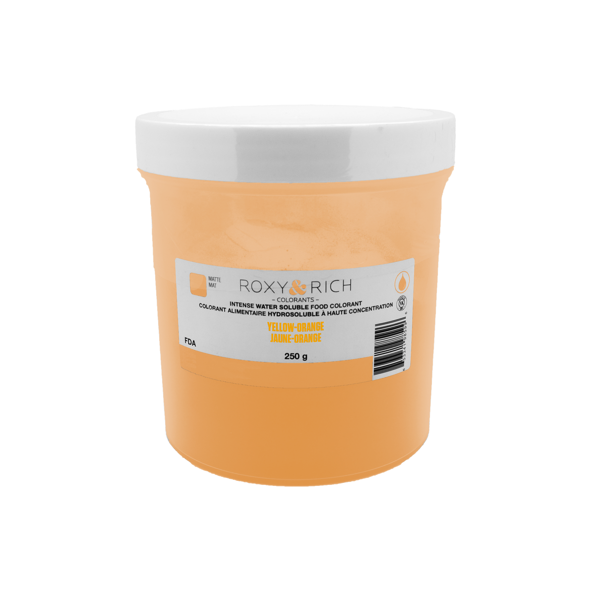 Colorant alimentaire hydrosoluble Jaune-Orange 250g - Roxy & Rich - Colorant alimentaire hydrosoluble - H250-014 - La Guilde Culinaire