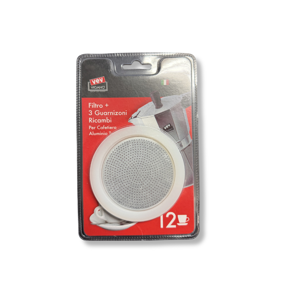 Filtre + 3 joints de rechange pour cafetière Tradizioni 12 tasses - Vev Vigano - Accessoire café - 30V/36212 - La Guilde Culinaire