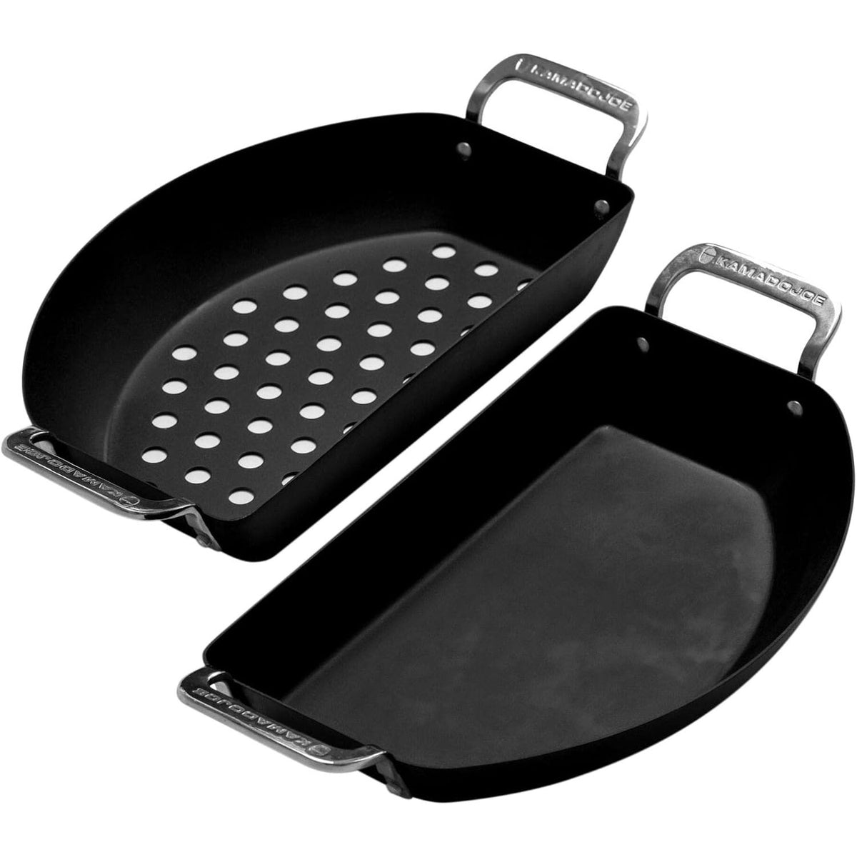 Ensemble de poêles en demi-lune Karbon Steel - KamadoJoe - Kamado Joe - Poêle perforée - - La Guilde Culinaire