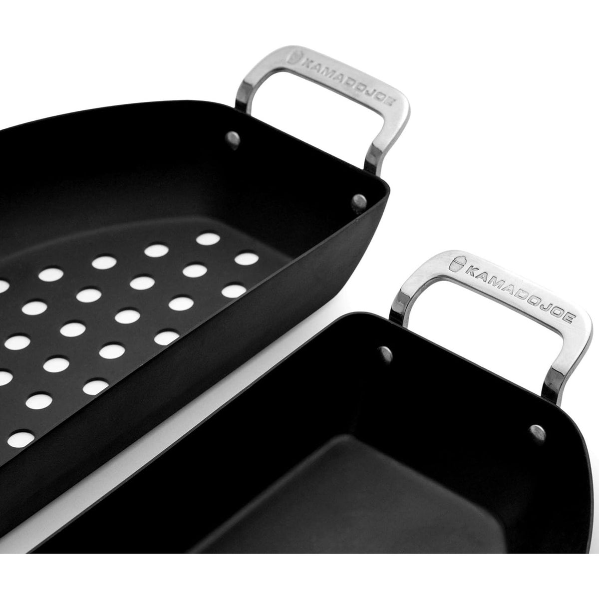 Ensemble de poêles en demi-lune Karbon Steel - KamadoJoe - Kamado Joe - Poêle perforée - - La Guilde Culinaire