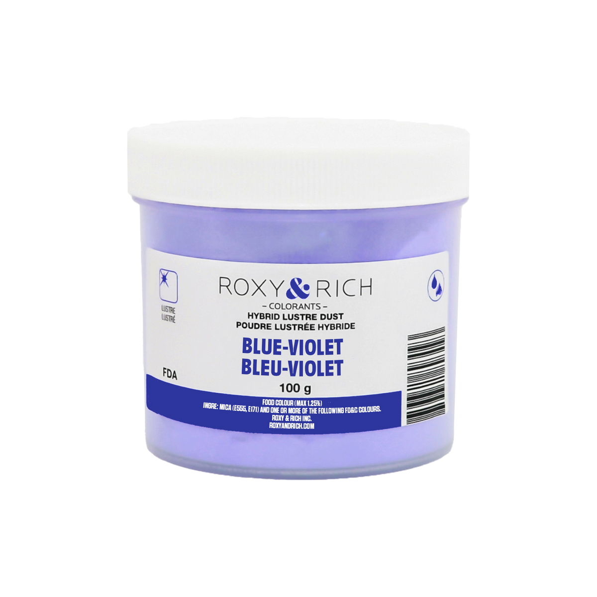 Poudre lustrée hybride Bleu Violet 100g - Roxy & Rich - Poudre lustrée - L100-004 - La Guilde Culinaire