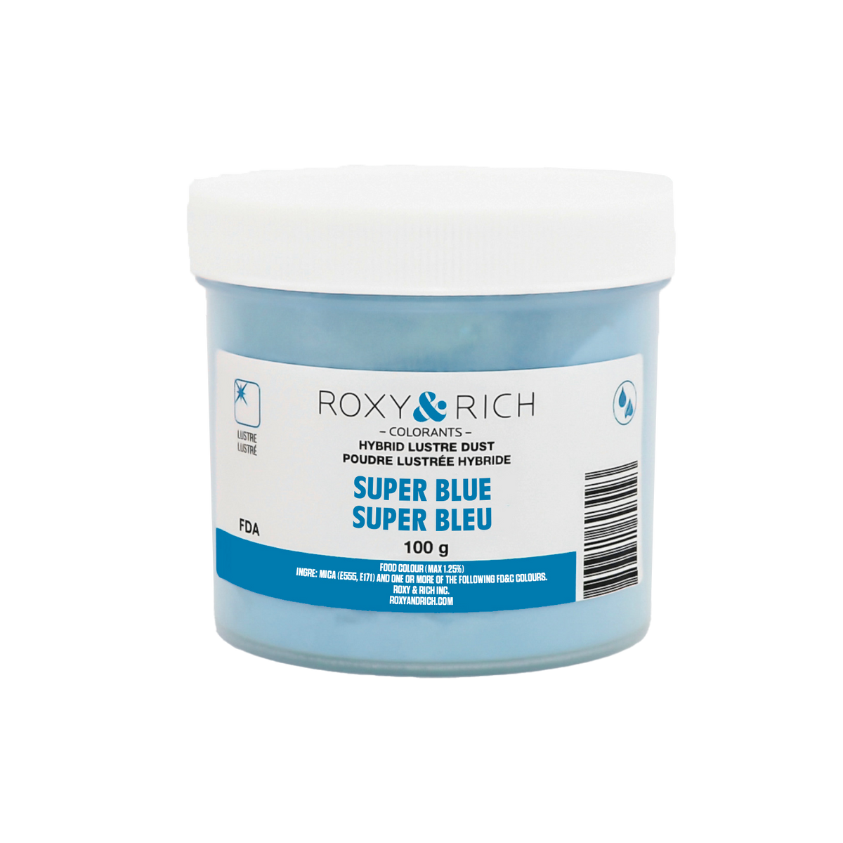 Poudre lustrée hybride Super Bleu 100g - Roxy & Rich - Poudre lustrée - L100-007 - La Guilde Culinaire