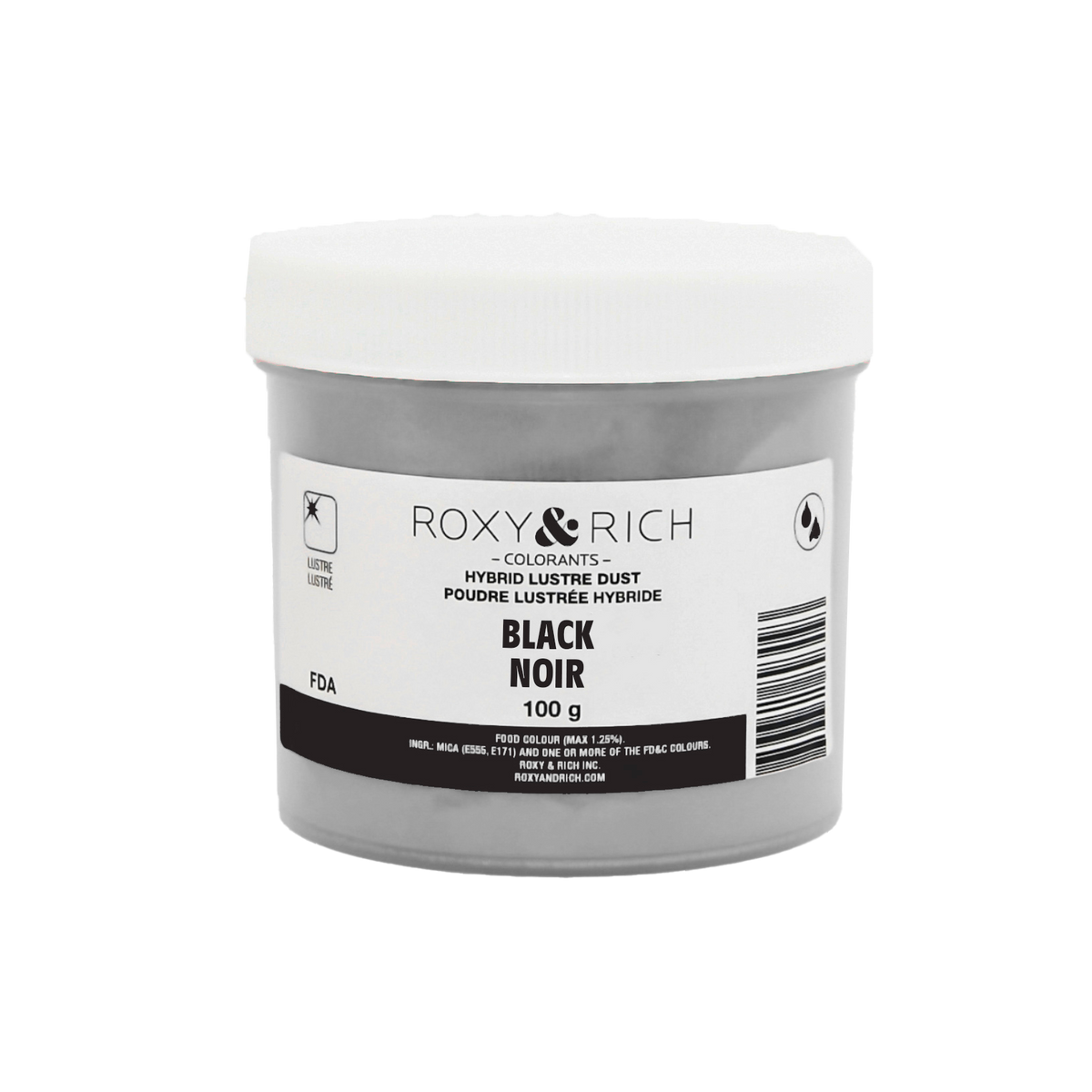 Poudre lustrée hybride Noir 100g - Roxy & Rich - Poudre lustrée - L100-014 - La Guilde Culinaire