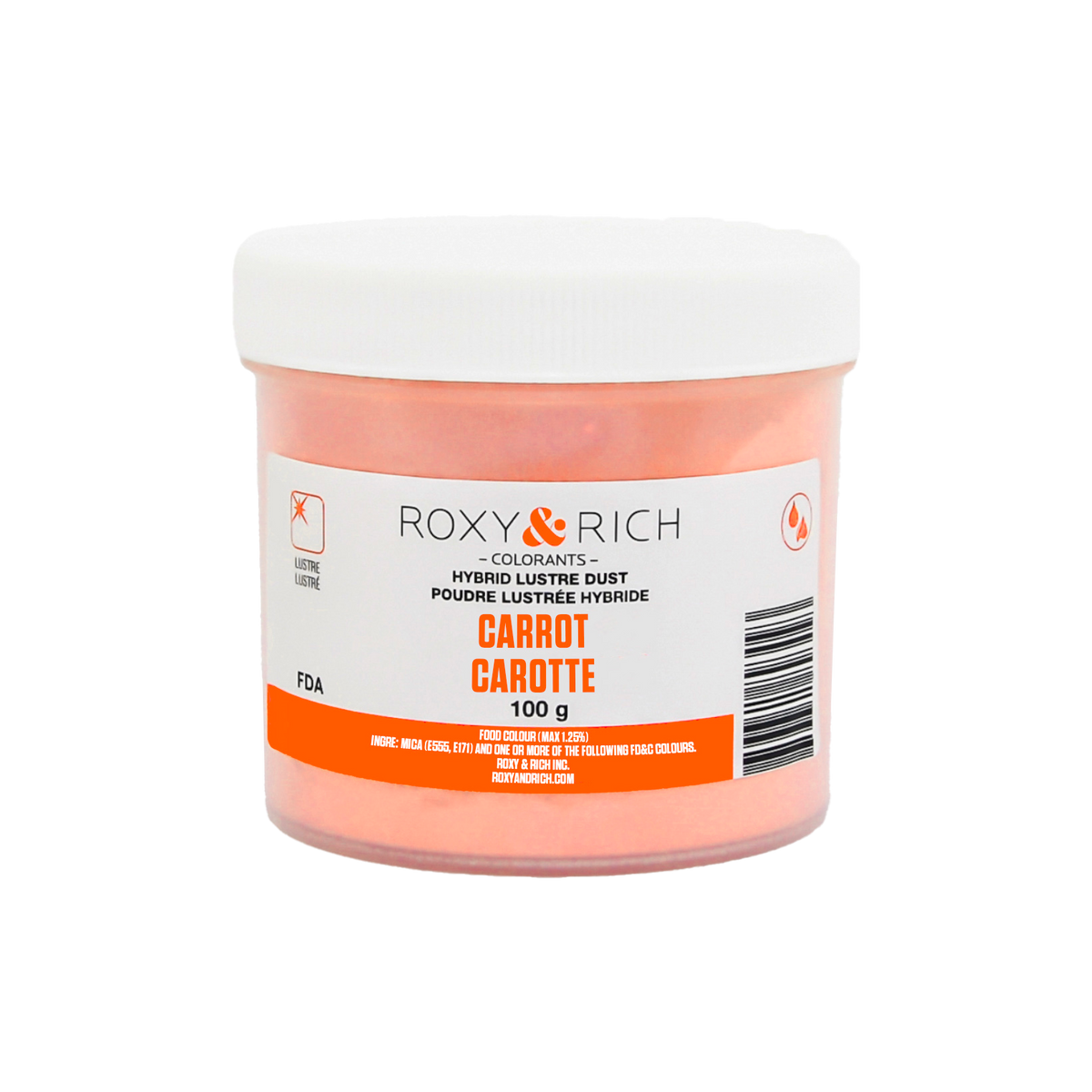 Poudre lustrée hybride Carotte 100g - Roxy & Rich - Poudre lustrée - L100-018 - La Guilde Culinaire