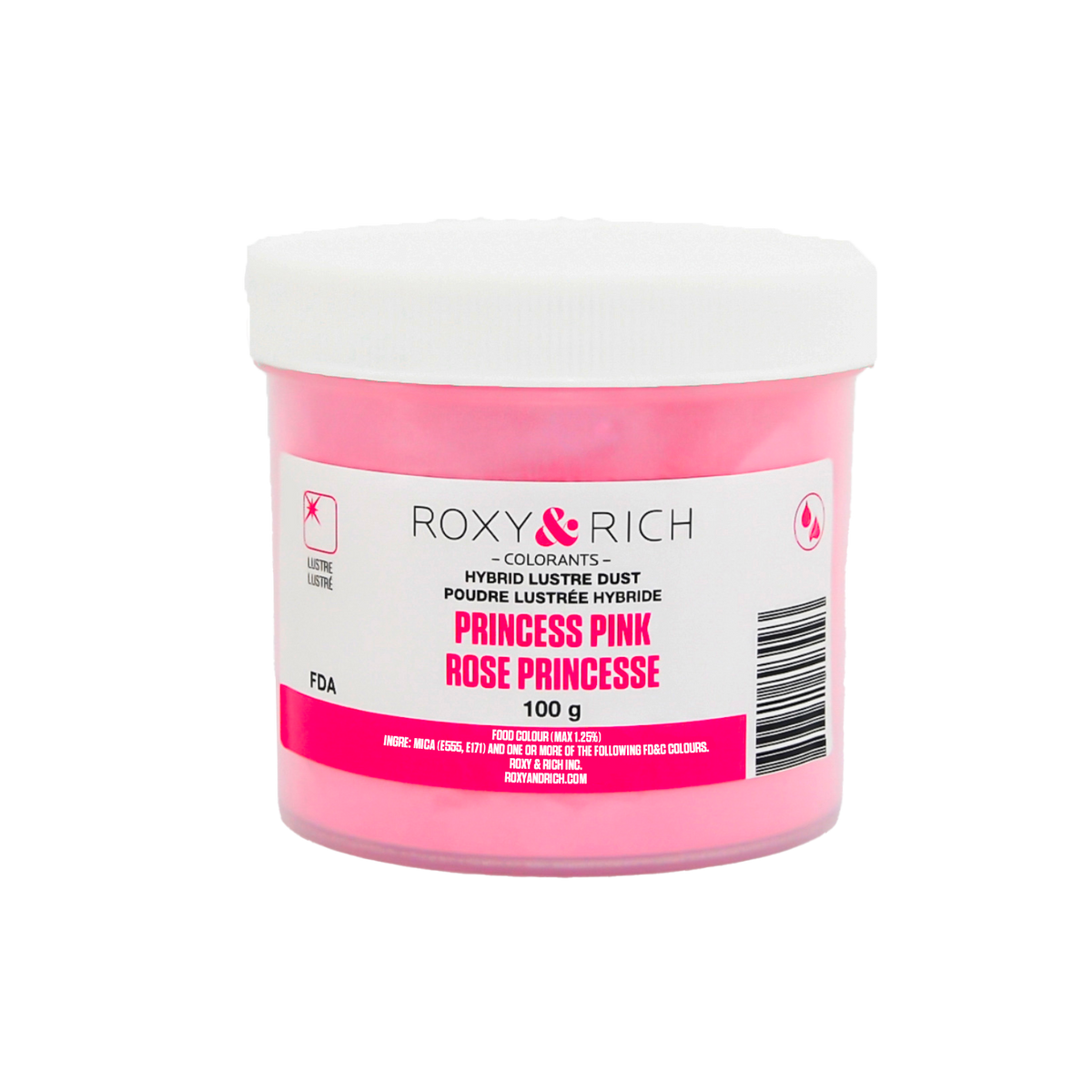 Poudre lustrée hybride Rose Princesse 100g - Roxy & Rich - Poudre lustrée - L100-020 - La Guilde Culinaire