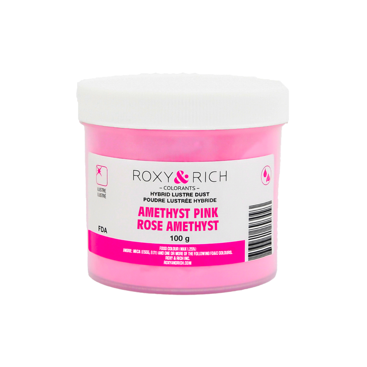 Poudre lustrée hybride Rose Améthyste 100g - Roxy & Rich - Poudre lustrée - L100-021 - La Guilde Culinaire