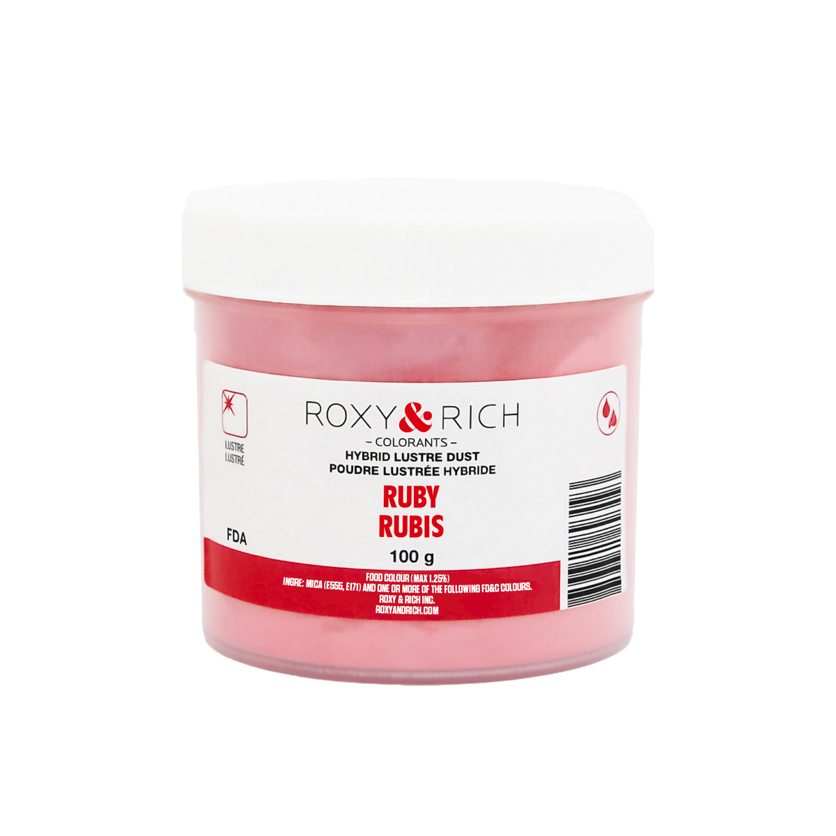 Poudre lustrée hybride Rubis 100g - Roxy & Rich - Poudre lustrée - L100-032 - La Guilde Culinaire