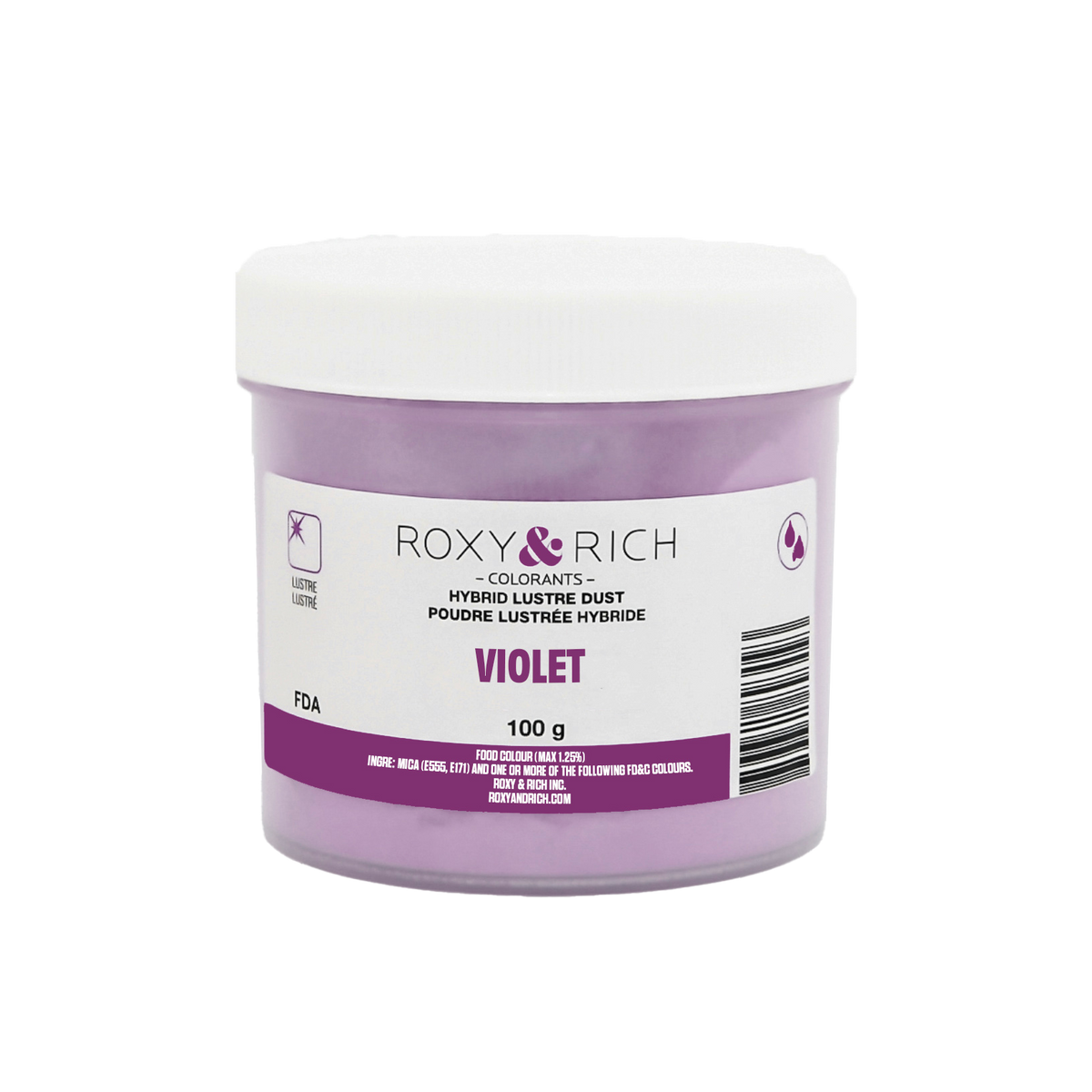 Poudre lustrée hybride Violet 100g - Roxy & Rich - Poudre lustrée - L100-042 - La Guilde Culinaire
