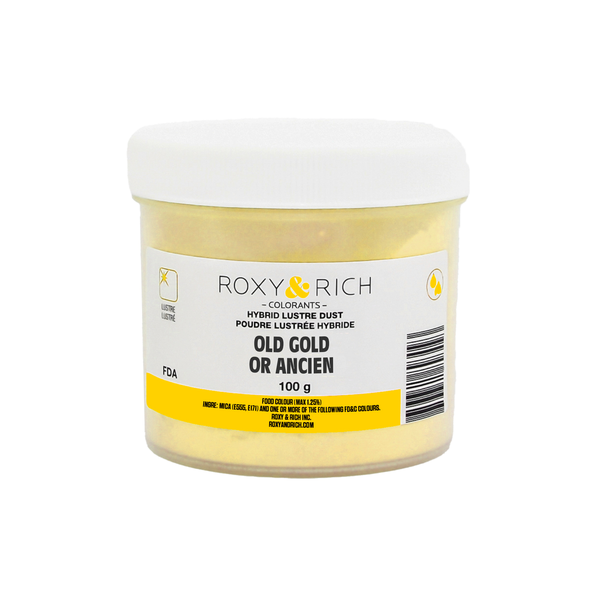 Poudre lustrée hybride Or Ancien 100g - Roxy & Rich - Poudre lustrée - L100-048 - La Guilde Culinaire