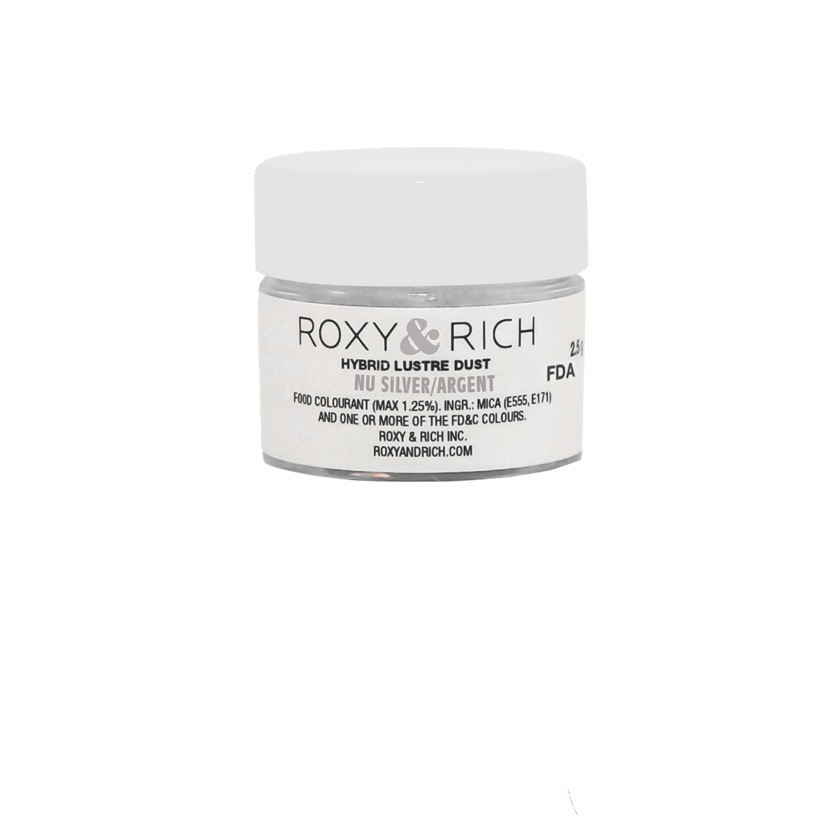 Poudre lustrée hybride Argent 2.5g - Roxy & Rich - Poudre lustrée - L2-049 - La Guilde Culinaire