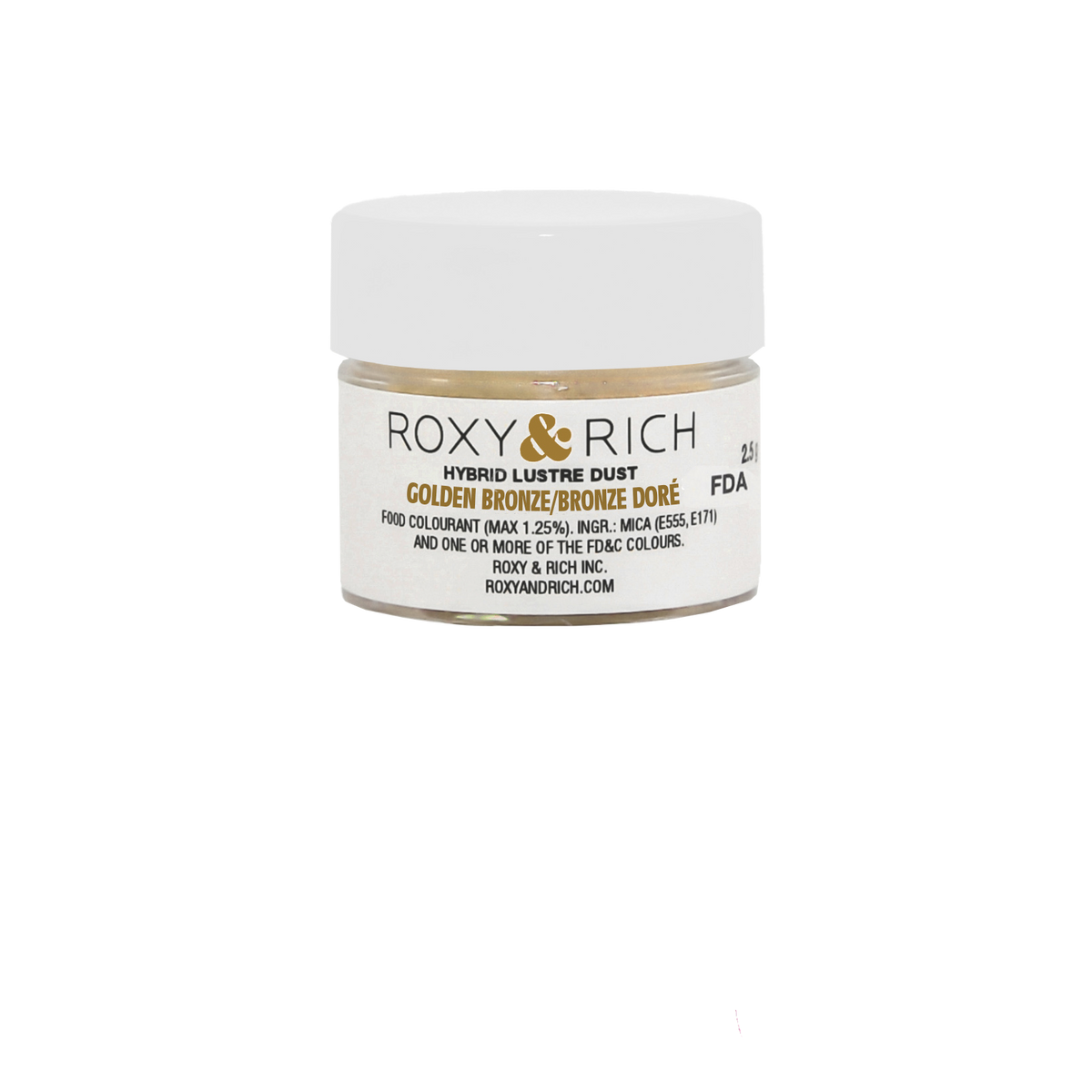 Poudre lustrée hybride Bronze Doré 2.5g - Roxy & Rich - Poudre lustrée - L2-051 - La Guilde Culinaire