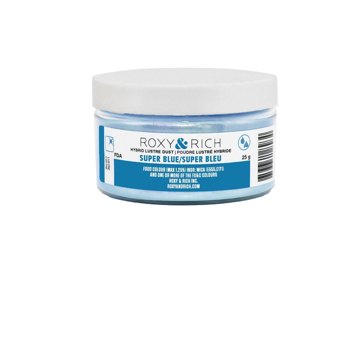Poudre lustrée hybride Super Bleu 25g - Roxy & Rich - Poudre lustrée - L25-007 - La Guilde Culinaire