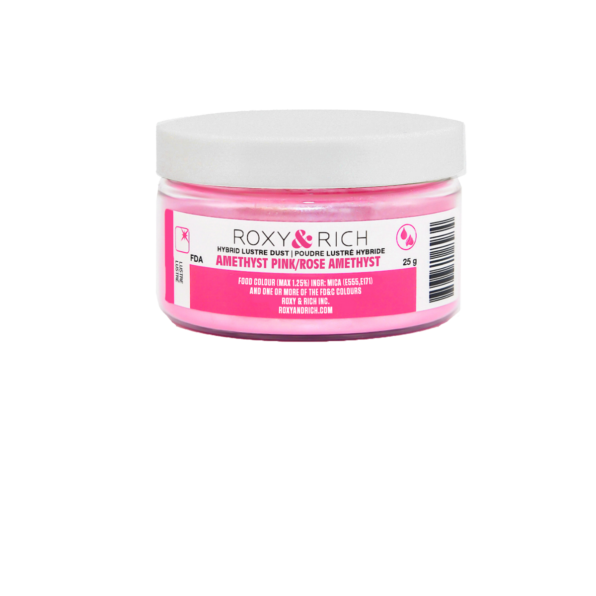 Poudre lustrée hybride Rose Améthyste 25g - Roxy & Rich - Poudre lustrée - L25-021 - La Guilde Culinaire