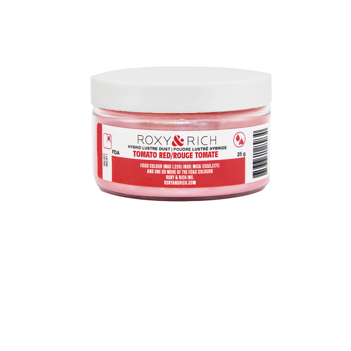 Poudre lustrée hybride Rouge Tomate 25g - Roxy & Rich - Poudre lustrée - L25-026 - La Guilde Culinaire