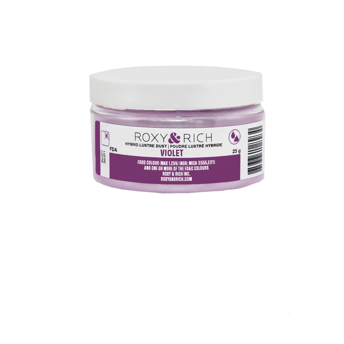 Poudre lustrée hybride Violet 25g - Roxy & Rich - Poudre lustrée - L25-042 - La Guilde Culinaire